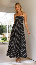 Cross Border Sweet Spaghetti-Strap Elastic Back Long Dress