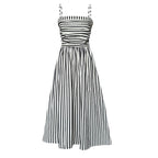 French Riviera Off-Shoulder Stripe Maxi Dress