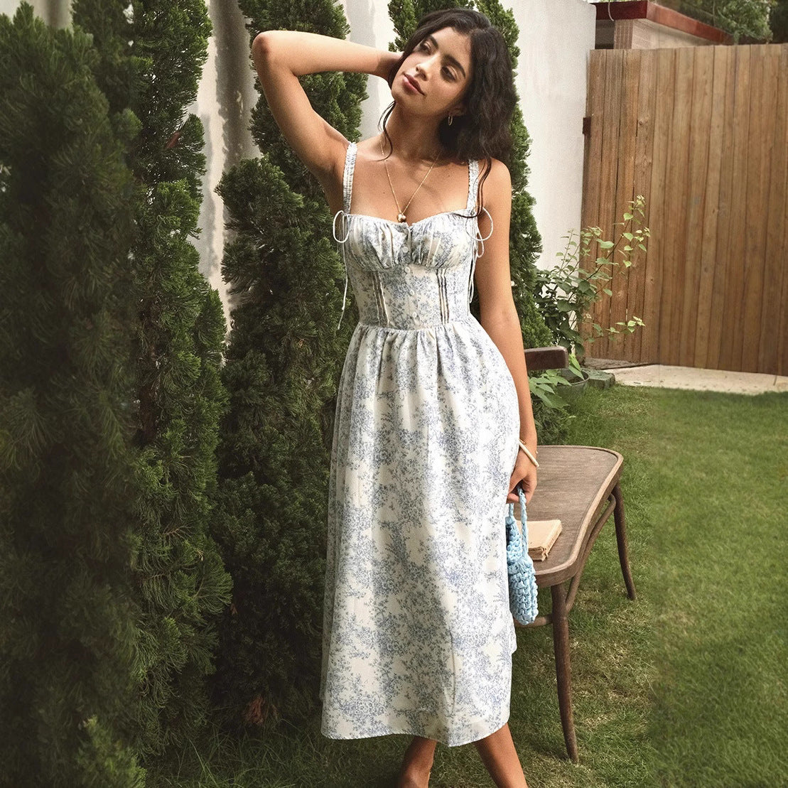 Women's Fashion Bow Seaside Sling Dress