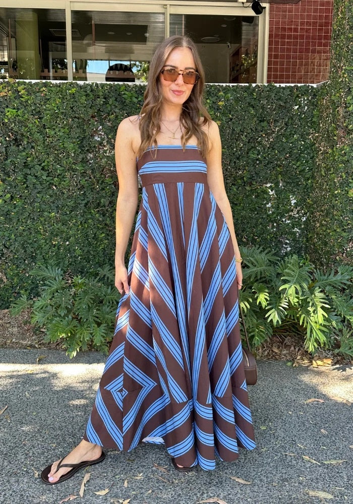 Cross Border Sweet Spaghetti-Strap Elastic Back Long Dress