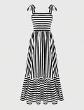 Women's Fashion Long Striped Casual Dress