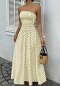 Parisian Polka Dot Off-Shoulder Vacation Maxi Dress
