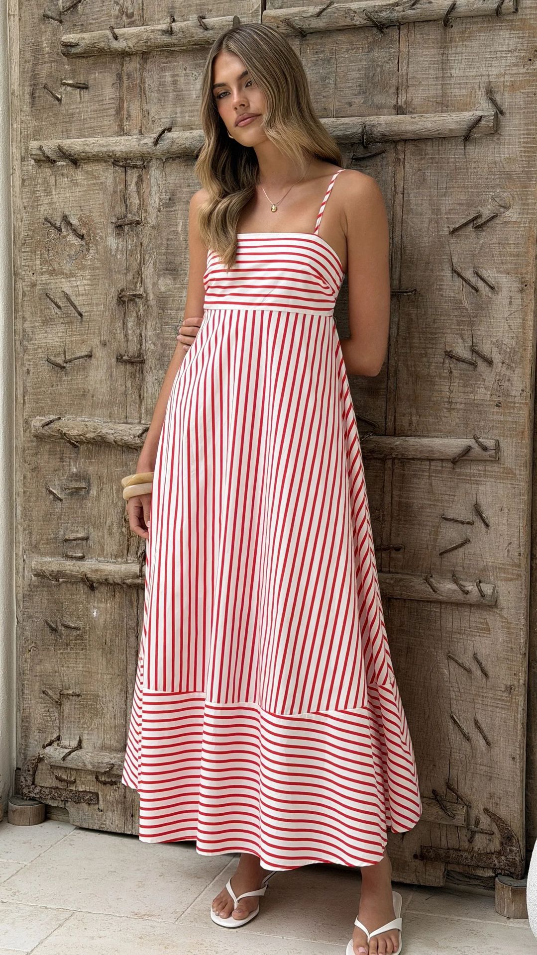 Women Summer Striped Maxi Dress