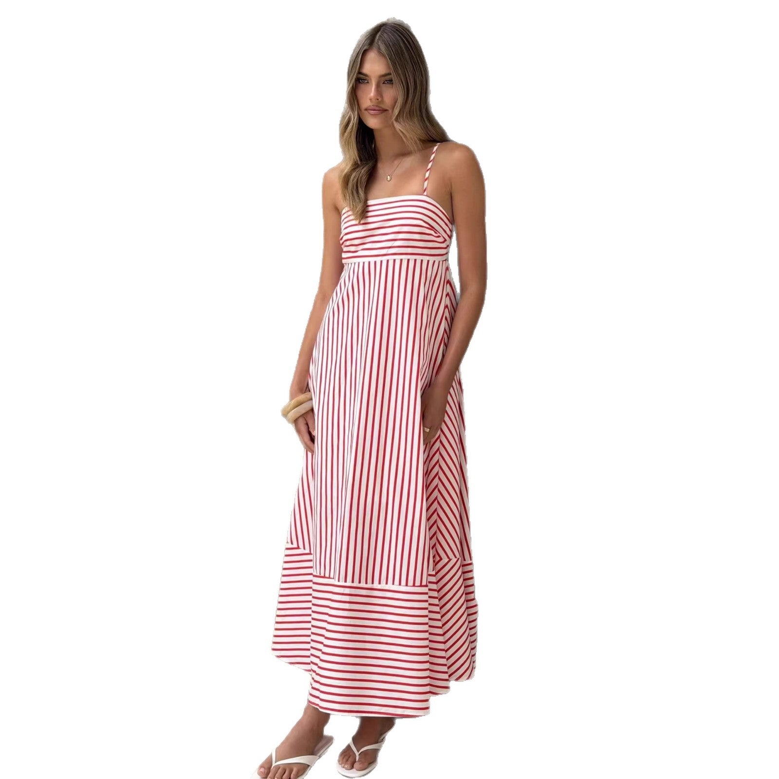 Women Summer Striped Maxi Dress