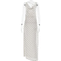 Polka Dot Chiffon Backless Swing Dress – Sleeveless Flowy Summer Maxi, Flirty Vacation Beach Outfit