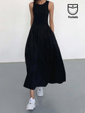 Patchwork Sleeveless Summer Maxi Dress – Slim Fit Long Patchwork Skirt, Boho Flowy Vacation Dress for Women