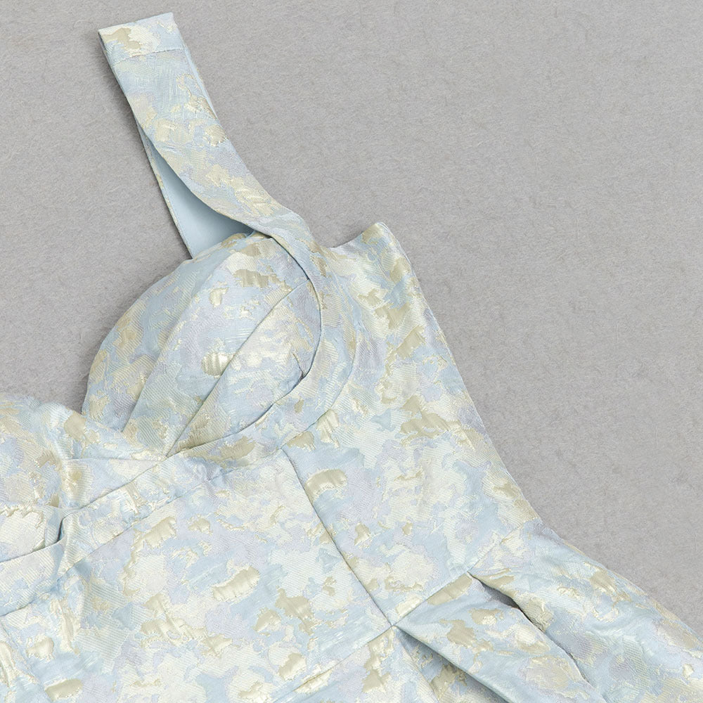 Blue Floral Sling Elegant Sleeveless Slip Outfit for Women