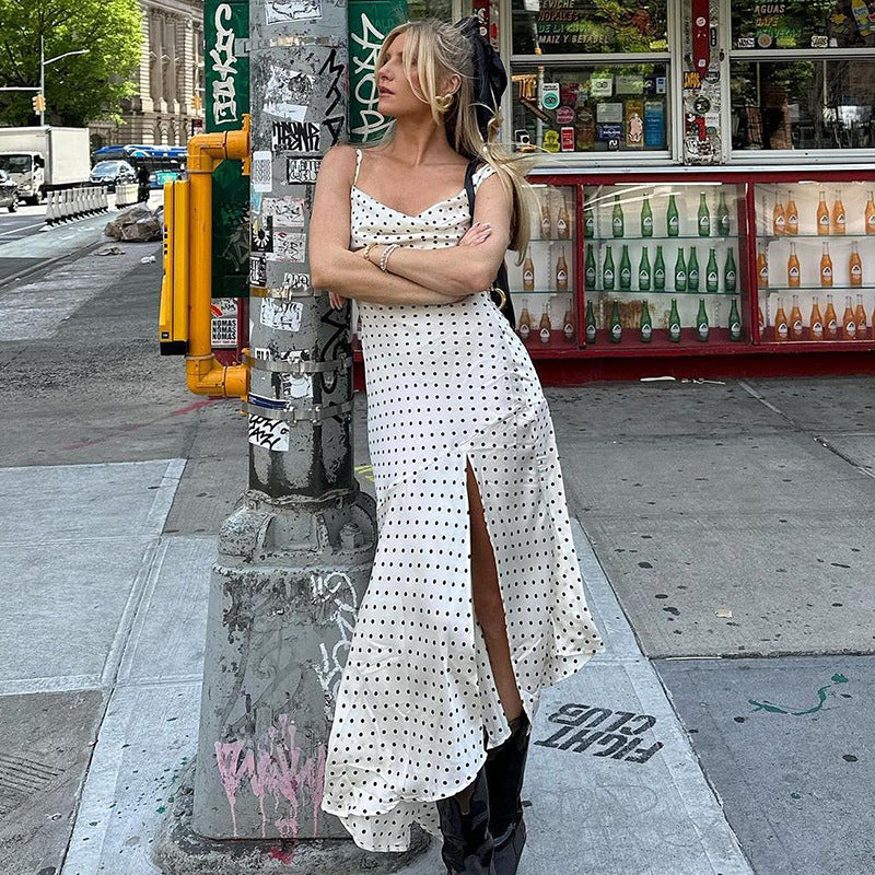 Vintage Polka Dot Bracelet Sleeve Dress - Breezy Women's Summer Hit