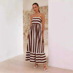 Cross Border Sweet Spaghetti-Strap Elastic Back Long Dress
