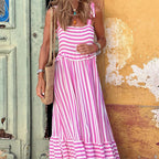Women's Fashion Long Striped Casual Dress