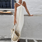 Women Spring Leisure Halter Holiday Long Dress