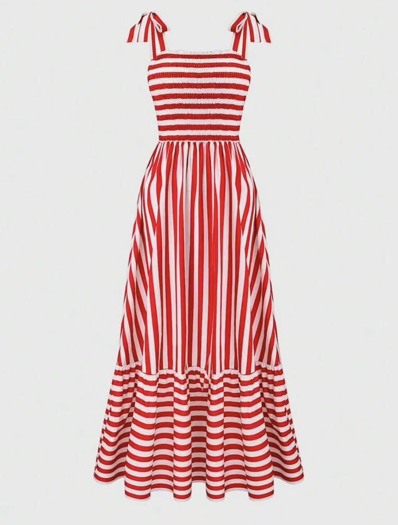 Women's Fashion Long Striped Casual Dress