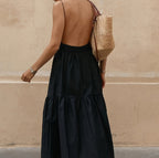 Women's A Line Skirt Backless Sling Dress