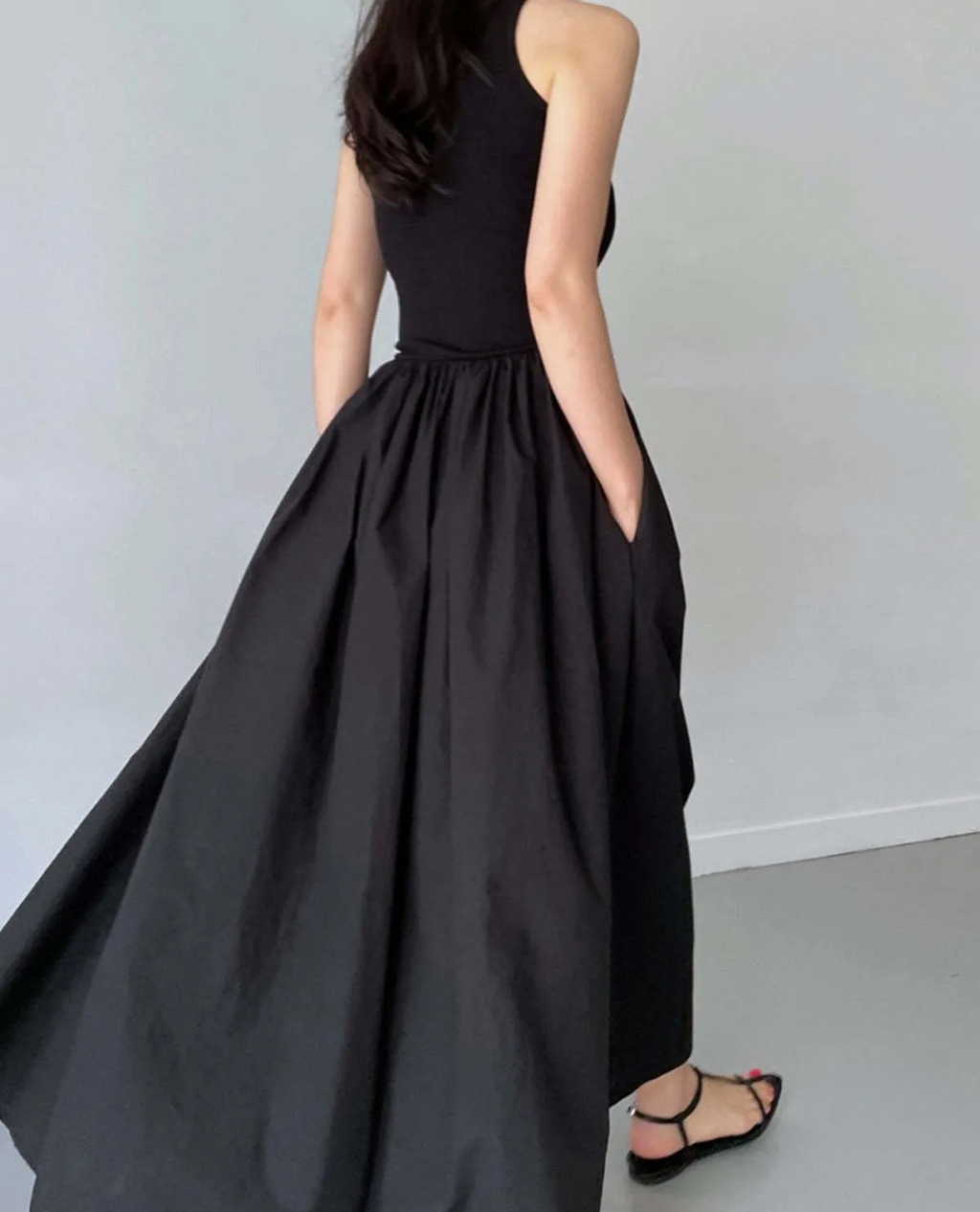 Patchwork Sleeveless Summer Maxi Dress – Slim Fit Long Patchwork Skirt, Boho Flowy Vacation Dress for Women